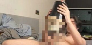 Dune Popcorn Bucket Guy video Guy playing with Dune Popcorn bucket goes viral Video